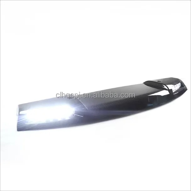 For  Defender 2020-  Gloss Black  Carbon Fiber   Top Stop Light Roof Lamp Dome Light